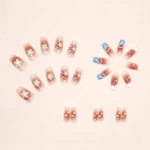 Ongles <span class=keywords><strong>press</strong></span>és de haute qualité à bout français, en ABS, extra courts, transparents, design ovale, amande, papillon, application sur les doigts - Product Image 4