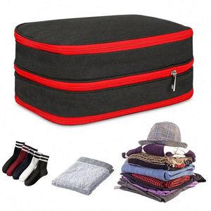 Sac de rangement pliable pour vêtements, grande capacité, imperméable, avec double fermeture éclair, certifié BSCI, sac de voyage compressible - Product Image 4