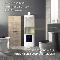 Dispensador de Jabón Líquido Automático de Pared Comercial, Recargable por USB, Activación por Sensor, para Uso Doméstico, Energía Eléctrica