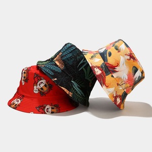 New Summer <strong>Bucket</strong> <strong>Hats</strong> with 8 Cartoon Pattern Prints <strong>Cheap</strong> and Versatile for Fishing Casual Outdoor Travel Use - Product Image 2
