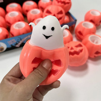 Jouet anti-stress en plastique à presser en forme de citrouille fantôme amusante pour Halloween