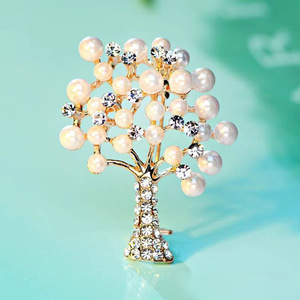 Life Tree Wedding Engagement Luxury <b>Pins</b> Colourful Rhinestone Gold Plated Alloy Customized Designs High Quality Female Gift - Product Image 3