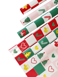 Grid Christmas <strong>Elements</strong> Gifts Wrapping <strong>Paper</strong> for Celebrating Holiday Gift Packaging - Product Image 3