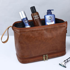 Bolsa de Afeitado para Hombre, Neceser de Cuero Pu, Organizador de Cosméticos de Viaje Impermeable, Compra en Línea a Granel - Product Image 2