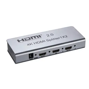 1x2 1 em 2 saídas RS232 redutor de escala 4K HDMI 4K 60Hz Splitter com suporte 3D UHD-HDR