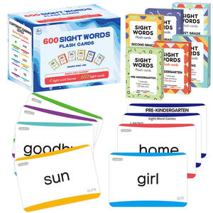 بطاقات تعليمية قابلة للتخصيص تحتوي على 600 كلمة بصرية، ألعاب تعليمية للأطفال بالجملة، ألعاب كلمات ورقية تعليمية لرياض الأطفال والتعليم المنزلي - Product Image 1