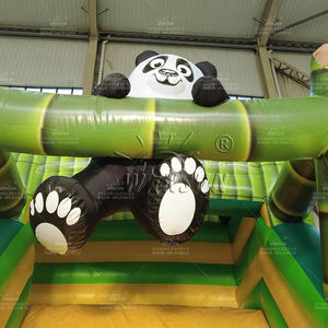 パンダをテーマにしたインフレータブルドライスライドプレイソリューション耐久性のある安全かつセットアップしやすいカスタムサイズ屋内/屋外レンタル - Product Image 1