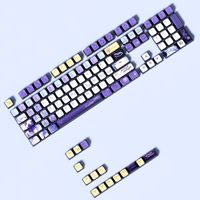 Wholesale 118-Key Purple Yellow Translucent PBT Dye Sublimation OEM Profile Keycap Set for MX Mechanical Gaming Keyboard