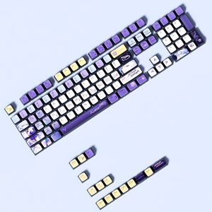 Conjunto de Teclas PBT Translucidas Roxas e Amarelas de 118 Teclas para Teclado Mecânico de Jogos MX - Product Image 4