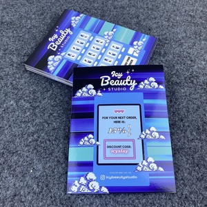 <span class=keywords><strong>Carte</strong></span> de remerciement personnalisée avec impression brillante dégradée bleu-violet, en promotion, pour boutique de cosmétiques - Product Image 4