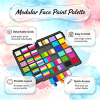 Nouvelle Arrivée XD Professional, Palette de Peinture pour le Visage et le Corps, 42 Couleurs Minérales, Certifiée CE, Non Toxique, Kit pour Usage Intensif, Fête d'Halloween
