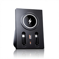 Hub USB Volvo XC60/XC90/S90/V90/S60/V60, station d'accueil pour console centrale avec charge rapide, câbles rétractables doubles, chargeur de voiture