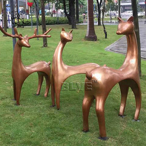 BLVE vida tamanho exterior jardim decoração estilo ocidental fundição metal animal bronze cervos escultura - Product Image 6