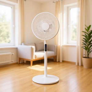 YIHAN Solar Powered Plastic Pedestal <b>Fan</b> Oscillating Function 5 Blades Adjustable Height Brushed Motor <b>Remote</b> <b>Control</b> 30 DB - Product Image 1