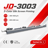 Équipement d'impression sérigraphique à trois couleurs certifié CE JD-3003, imprimante automatique pour rubans textiles, logos et marques