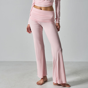 <span class=keywords><strong>Pantalon</strong></span> <span class=keywords><strong>évasé</strong></span> pliable doux et personnalisé Under Lulu pour <span class=keywords><strong>femme</strong></span>, en modal et élasthanne, coupe vintage slim taille haute, jambe large - Product Image 5