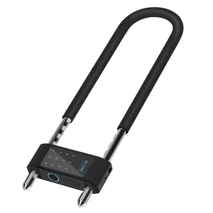 Corpo serratura in lega di alluminio u-lock impronta digitale bicicletta elettronica intelligente antifurto sicurezza intelligente serratura portatile codice sicurezza