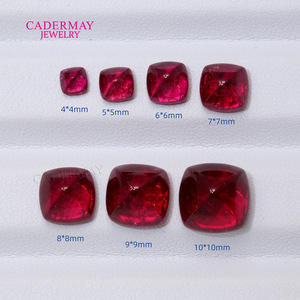 CADERMAY Pigeon Blood Red Cultured Ruby Cushion Cut Loose Stone 4x4mm To 10x10mm For Jewelry Making - Product Image 1