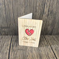 Carte de voeux d'amour en bois de bambou pour la Saint-Valentin idée de cadeau d'anniversaire gravée pour lui et sa femme et son mari