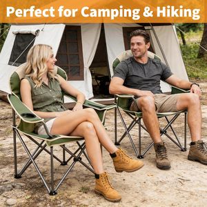 Chaise de pêche moderne pliable avec cadre en fer et assise rembourrée en bois massif - Portable pour le camping, la plage et le jardin - Product Image 3