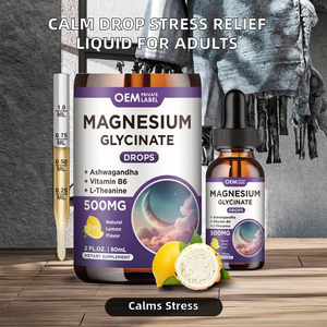 OEM Calm Drop Gouttes Orales pour Adultes au Goût Fraise, pour le Soulagement du Stress, avec Magnésium Glycinate, Bromélaïne et Vitamines - Product Image 2