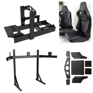 Cockpit de course Sim personnalisé compatible avec la base de montage sur volant <span class=keywords><strong>Fanatec</strong></span> 40160 PS5 Sim Racing Cockpit en aluminium - Product Image 6
