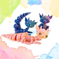 Figurine de dragon-gecko articulée imprimée en 3D, esthétique, en PLA flexible, figurine animale Kawaii, décoration de chambre, cadeau en gros, objet de collection