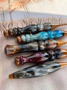Juego de agujas de ganchillo de resina y madera, ligeras, duraderas, de superficie lisa, ideales para tejer a ganchillo, manualidades con hilo y hechas a mano - Product Image 2
