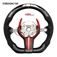 Volant sport en fibre de carbone LED pour F30/E46/E60/F15 - 3 branches, 40 mm, compatible M135i/A4