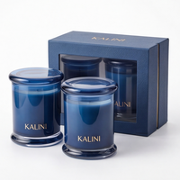 Pot à bougie en verre vide de luxe personnalisé de 2 oz avec boîte de vente au détail pour la fabrication de bougies, l'emballage cadeau et la décoration intérieure