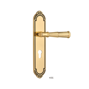 Sang Trọng Nội Thất Cửa Xử Lý Trên Tấm <span class=keywords><strong>Brass</strong></span> Lỗ Mộng Cửa Xử Lý Khóa Tuôn Ra Gắn Cửa Xử Lý - Product Image 3