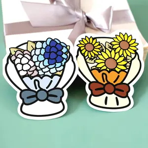 Venta al por mayor 4-Color Offset Impreso 'Feliz Día de San Valentín' Tarjetas de agradecimiento Cute Flower Show Love Tarjetas de felicitación para el Día DE LA Madre