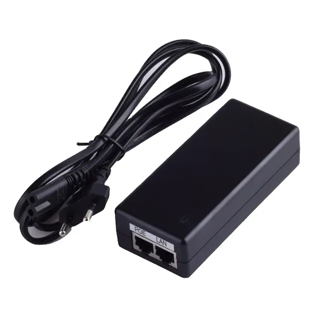 Factory Wholesale 48V 24W 0.5A Desktop PoE Power Adapter Supply Injector Ethernet POE adapter for IP Voip Phones Cameras