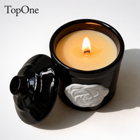 Benutzerdefiniertes Logo Schwarze Glas-Sojawachs-Aromatherapie-Kerze - Private Label OEM/ODM Geringe Mindestbestellmenge Großhandel Guangdong Individuelle Form für Zuhause