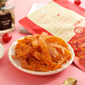 Snacks Chinos Picantes y Dulces en Tiras, Personalizables OEM, Bolsa <span class=keywords><strong>de</strong></span> 148g, Sin Gluten, Certificación HACCP, <span class=keywords><strong>Sabor</strong></span> Infantil, Latiao Masticable, Venta al por Mayor - Product Image 5