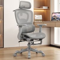 Chaise de bureau exécutive ergonomique à dossier haut, design moderne, réglable en hauteur, avec repose-pieds et appui-tête
