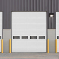 Porte de garage sectionnelle verticale automatique en acier, résistante au vent, pour usage commercial et industriel