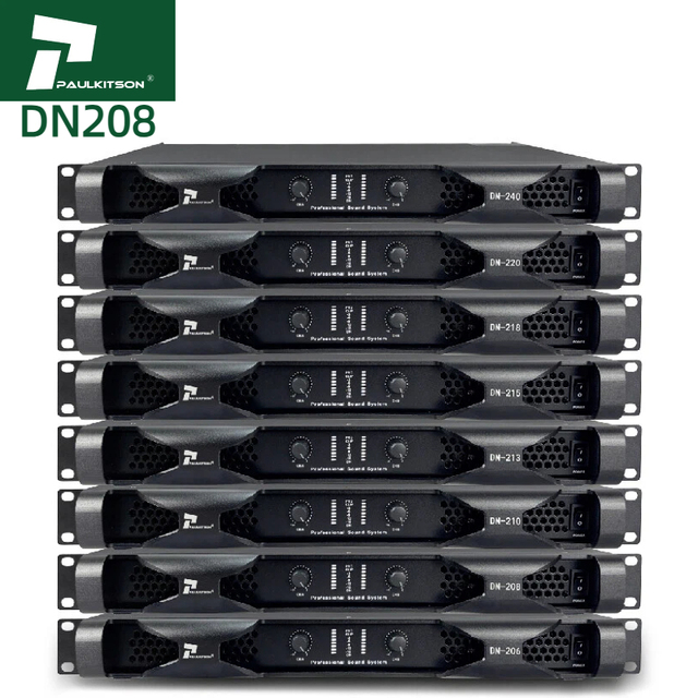 Paulkitson DN208 DN218 2 Channel Power Amplifier Professional Class D Power Amplifier Professional Audio Amplifiers