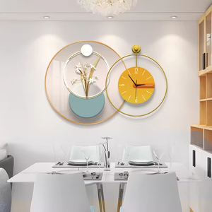 Moderno ristorante di lusso decorativo orologio da parete stile Art déco porcellana di cristallo appeso dipinto sfondo chiaro - Product Image 3