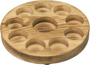 Estante redondo de madera de pino para aceite esencial, organizador de almacenamiento de madera con soporte giratorio, estante flotante de pie - Product Image 4