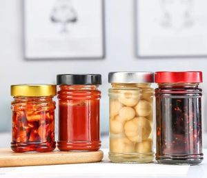 Bocal unique en verre pour cornichons Pâte de <span class=keywords><strong>boeuf</strong></span> Ketchup Sauce chili Beurre d'arachide Miel Bocaux en verre Emballage alimentaire en verre - Product Image 1