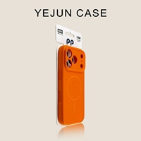 Coques de téléphone portable iPhone 17 Pro Max en silicone liquide effet peau, avec bouton IA tout-en-un, fixation magnétique, couleur unie, minimaliste, moulage par injection