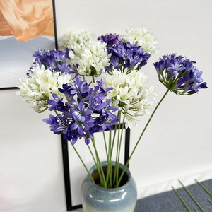 Nueva llegada delicado artificial Agapanthus <span class=keywords><strong>Africanus</strong></span> seda lirio africano hecho a mano flores realistas para la decoración de la boda - Product Image 2