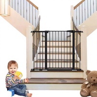 Barrière de sécurité pour bébé SJL en métal et PVC pour escaliers et salon, garde-corps anti-enfants pour les enfants de plus de 4 ans
