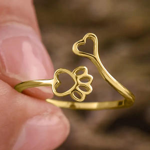 Anello Unisex a Forma di Cuore in Acciaio Inossidabile Q694, Gioiello di Moda Senza Pietre, Design Aperto - Product Image 2