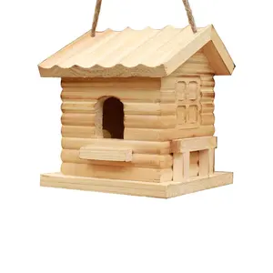 Casas de mascotas personalizadas directas de fábrica para decoración del hogar Nido de Pájaros colgantes artesanías de madera