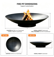 Brasero d'extérieur moderne en acier corten, alimenté au bois, pour décoration de jardin – Fournisseur direct usine