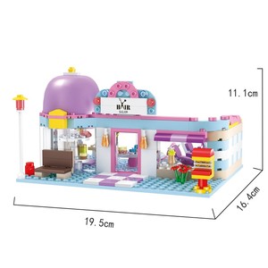 COGO Hot Sell Kids parrucchiere Image Shop Model Educational Building Blocks Set - Product Image 6