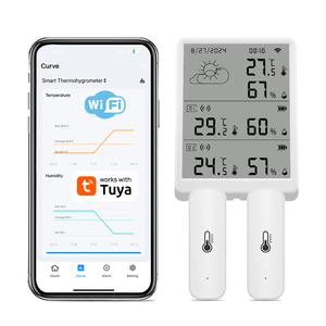 Nouveau moniteur de température et d'humidité intelligent Tuya <span class=keywords><strong>WiFi</strong></span> avec deux capteurs supplémentaires, alerte de notification, horloge <span class=keywords><strong>WiFi</strong></span> - Product Image 5