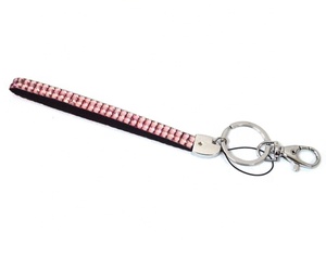 Lanière de poignet en cuir strass cristal bling perlé pour porte-clés - Product Image 4